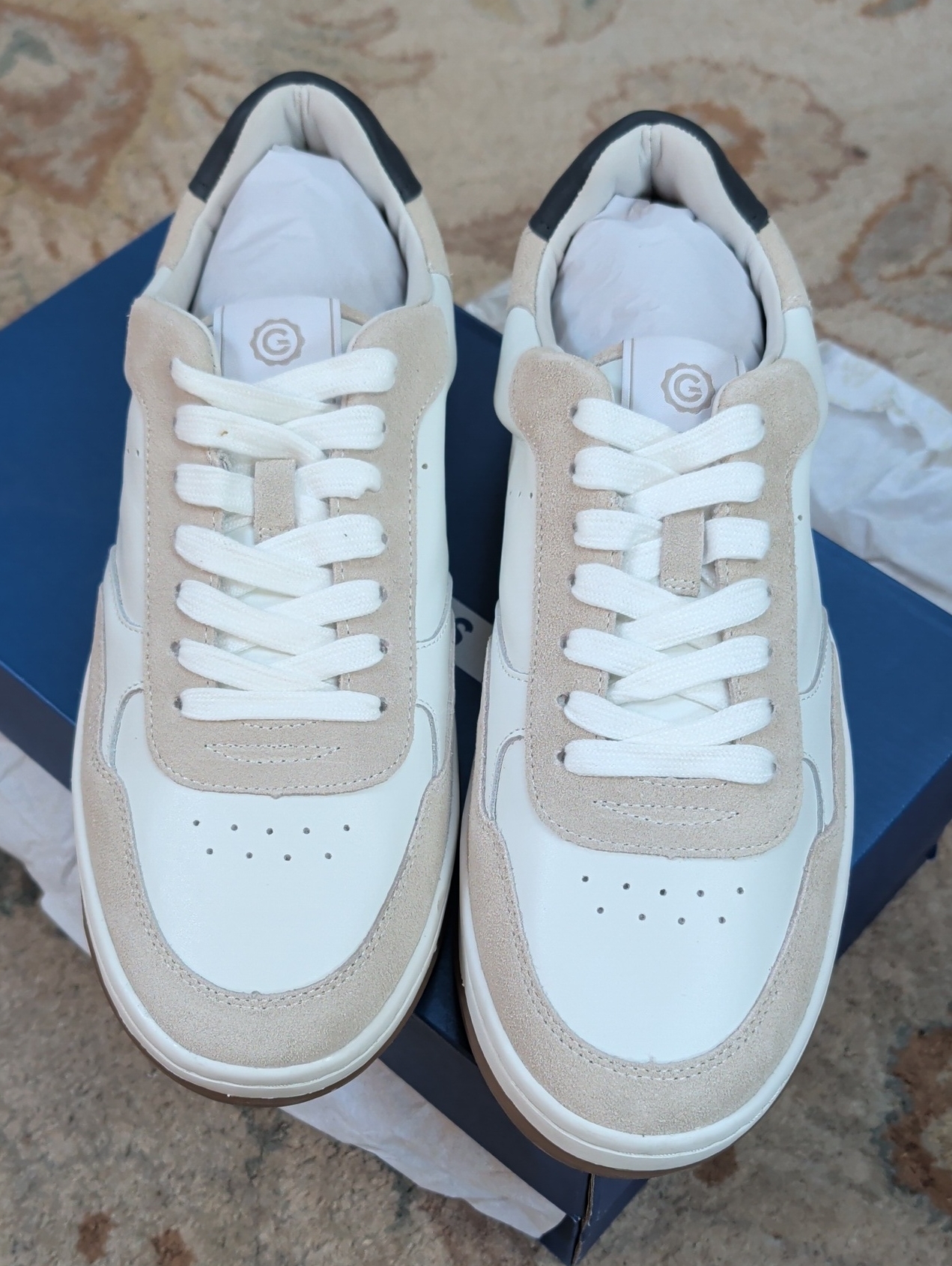 Greats Union Men's Casual White And Beige Leather Sneakers — image 2 of 8